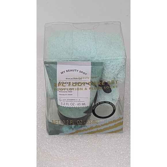 My Beauty Spot 2pc Foot Care Set Eucalyptus Scented Lotion & Plush Socks - Picture 1 of 2